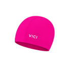 A bright pink swim cap made from Lycra - Designed for smaller kids but fits all ages