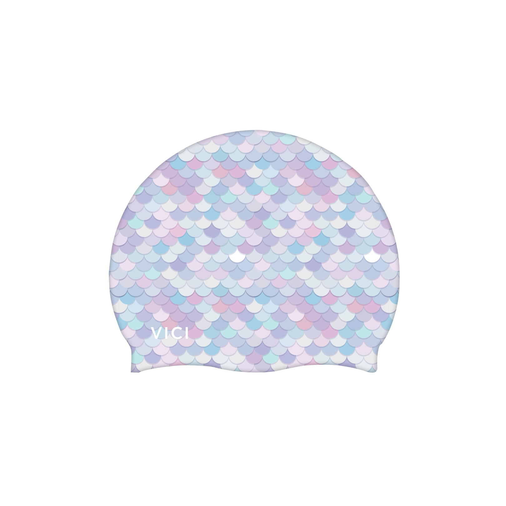 Pastel mermaid scale pattern swim cap 