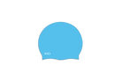 A light blue silicone swim cap with the brand name 'VICI' printed in white near the bottom left, shown on a plain white background.