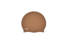 A bronze silicone swim cap with the brand name 'VICI' printed in white near the front, shown on a plain white background.