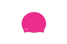A bright pink VICI swim cap shown on a plain white background.